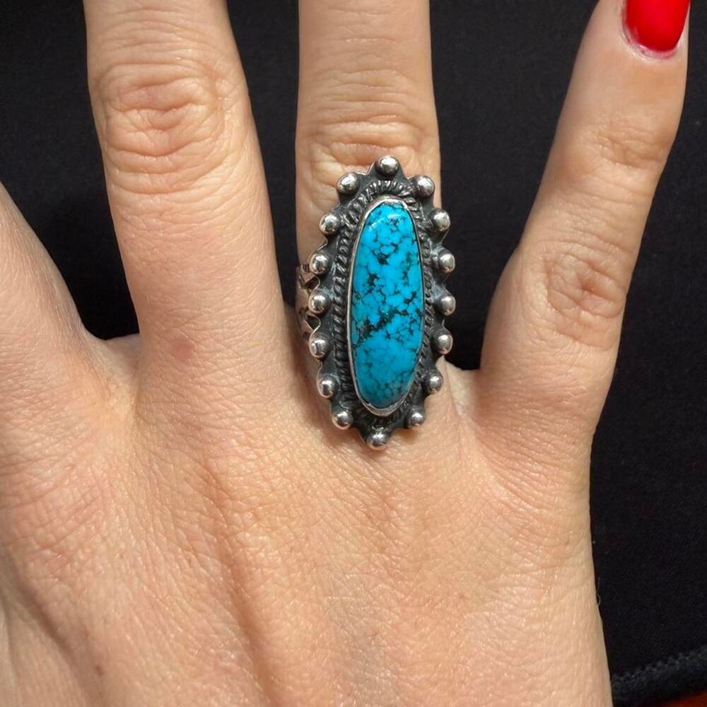 Vintage native handmade turquoise ring